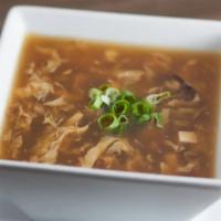 Hot and Sour Soup · 32 oz. Hot and spicy. Served with pork, tofu, carrot, and mushroom.