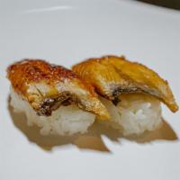 BBQ Eel Nigiri 2pcs · Cooked Freshwater eel with BBQ sauce 
