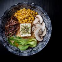 Vegetable Miso Ramen · Kombu and shitake dashi, buttered corn, crimini and wood ear mushroom, bok choy, tofu. *Vege...