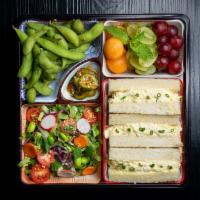 Egg Salad Sando Bento · Served with your choice of appetizer, farmer's market salad with sesame vinaigrette, today's...