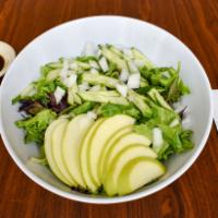 Honey Vinaigrette Salad · Fresh mix springs, diced green apples, cucumbers, red onions and house honey vinaigrette dre...