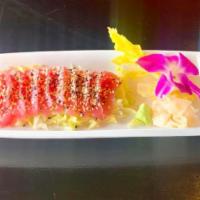 1. Ahi Tuna · Sesame crusted tuna, lettuce, ginger, wasabi, sesame dressing.