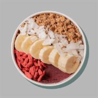 The Very Elderberry Bowl · Acai Blended With Banana, Strawberries, Blueberries, Honey, Cacao, Elderberry  and Almond Mi...
