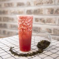 Very Strawberry Fruit Tea Slushie 22oz (cold only) · Jasmine green tea-based and blended with strawberry.
