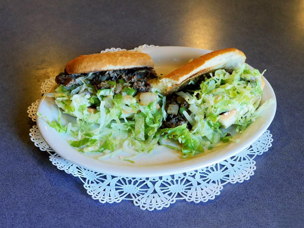 Sacks Encore Sandwich-Hot · Prime steak, provolone, sauteed onions, peppers jalapenos, sweet bell peppers, or mixed. Feta yogurt dressing and lettuce, or tomato sauce with grated parmesan, on an 8-inch baguette.