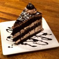 Chocolate Mousse Cake · Rich chocolate cake with a light and creamy mousse filling.