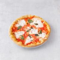 Margherita Pizza · Fresh mozzarella,Fresh basil and smooth red tomato sauce.
