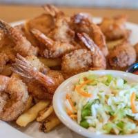 Shrimp Platter · Ten large shrimp battered in seasoned panko. Served with fresh made cocktail sauce. Served w...