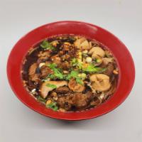 Beef Noodle Soup · Noodle soup made of stewed or braised beef, beef broth, beef ball and bean spouts with rice ...