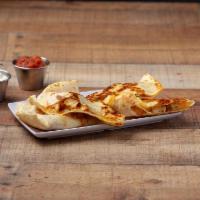 Chicken Quesadilla · Chicken with melted cheese and fresh tomato, with sour cream and fresh salsa.
