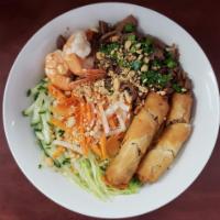 V3. Grilled Pork, Shrimps, and Egg Rolls Vermicelli Bowl · 