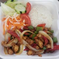 R12. Kung Pao Chicken or Shrimp · comes with a side of steamed rice