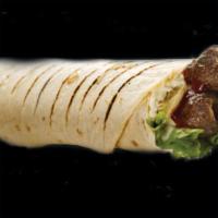12. Kafta Wrap كباب صاج · Lean ground beef mixed with parsley, tomato, lettuce, onion, and Mediterranean spices.
