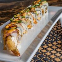 Tiger Sumos Favorite Roll Dinner · Hot. D.F. shrimp and spicy crabmeat avocado, seared tuna, eels, jalapeno, and unagi sauce.