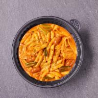 Creamy Rose Spicy Rice Cake (로제떡볶이) · Braised with Noodle style rice cakes, fish cakes, vegetables and scallion with our creamy sa...