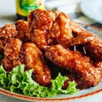 Spicy Crispy Chicken (양념치킨) · Yang nyum. Crispy chicken with Korean style spicy sauce.