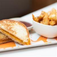 Kid Grilled Cheese Meal · Toasted Organic White Bun with American Style Cheese. 450 cals | 7g protein Allergies: Organ...