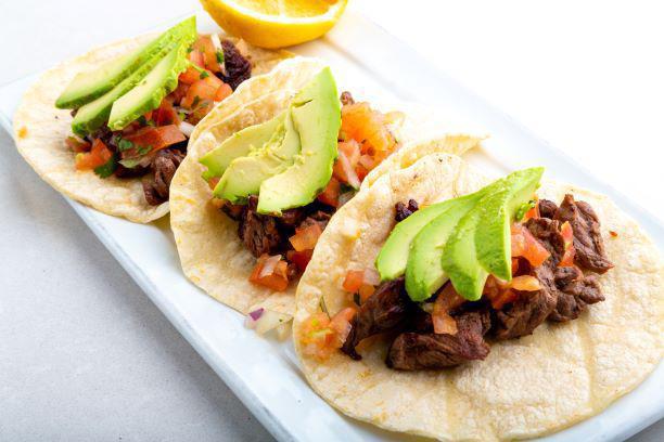 3 Steak Tacos Lunch Special · Seasoned grilled steak, pico de gallo and avocado on your choice of corn or flour tortillas.