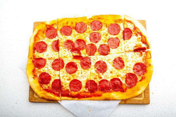 Pepperoni Pizza ·  pizza with mozzarella cheese and pepperoni.