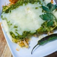 Enchiladas · Green Chicken and cheese.