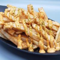 Szechuan Fries · Crisp french fries seasoned with chef's secret spices and served with spicy mayo.