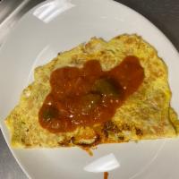 Spanish Omelette · Peppers, sweet onion, celery and red salsa.