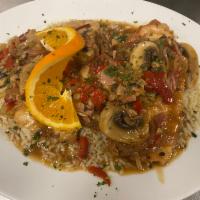 Chicken Marsala · Comes with mushrooms and onions in a marsala wine sauce.