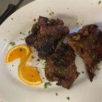 Spring Lamb Chops · 3 pieces. Comes with mint jelly.