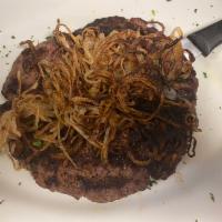 Chopped Sirloin Steak · Comes with sauteed onions.