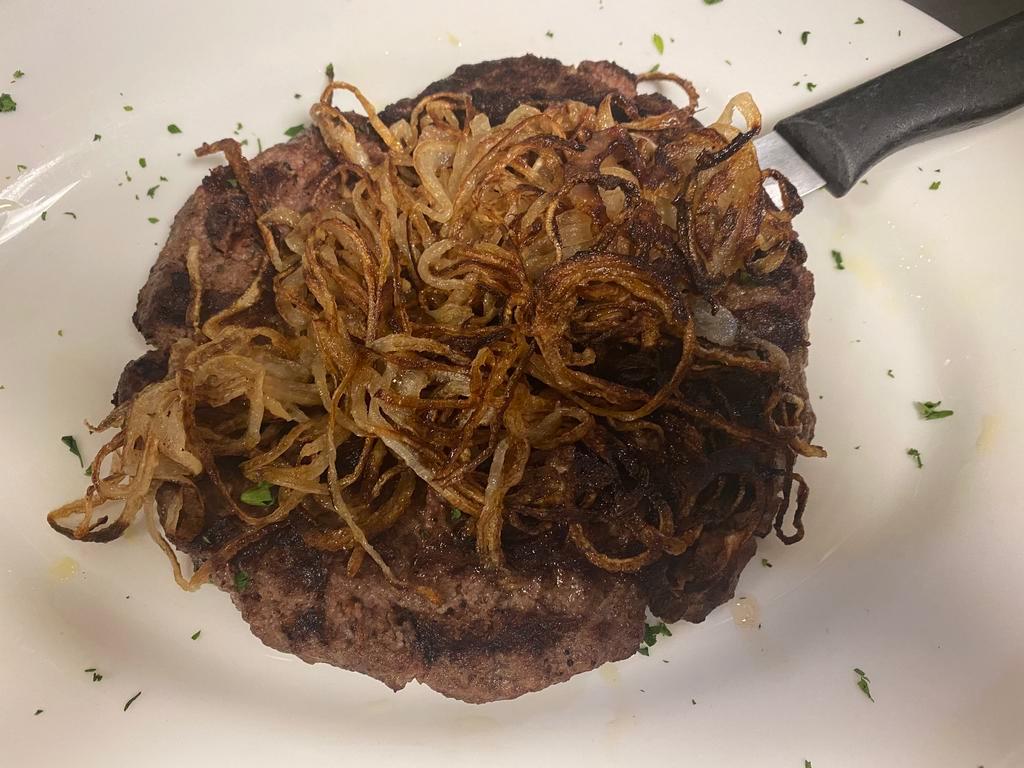 Chopped Sirloin Steak · Comes with sauteed onions.