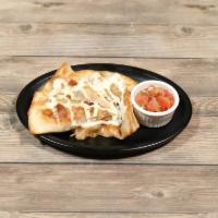 Southwest Style Chicken Quesadilla · pico de gallo