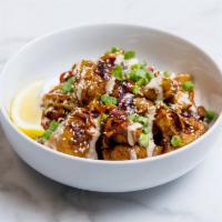 Don't Cauliflower It a Comeback · Sweet Korean bbq cauliflower with roasted corn, charred peppers, citrus-marinated kale, cara...