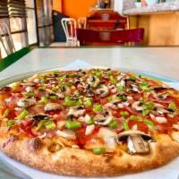Naples Special Pizza · Pepperoni, ham, mushrooms and green peppers onions.