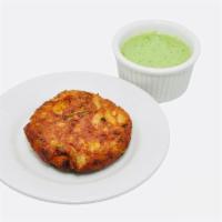 Aloo Cutlet · Spiced and mashed potatoes lightly fried in batter.