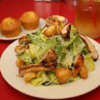 Hard Knox Caesar Salad · Crisp hearts of romaine lettuce with shredded Parmesan cheese, croutons and a house made cre...