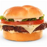 Black Jack Burger · 1/3 lb. Black Angus beef patty, pepper jack, lettuce, tomato and Creole mayo. Served on a ka...