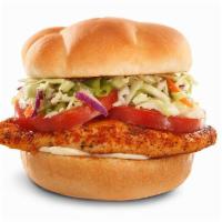 Blackened Chicken Sandwich · Coleslaw, tomato and mayo. Served on a kaiser bun.
