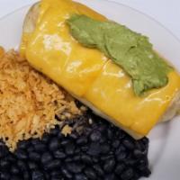 Chimichangas · Flour tortilla filled with onions, peppers, steak, chicken or seasoned ground beef, and deep...
