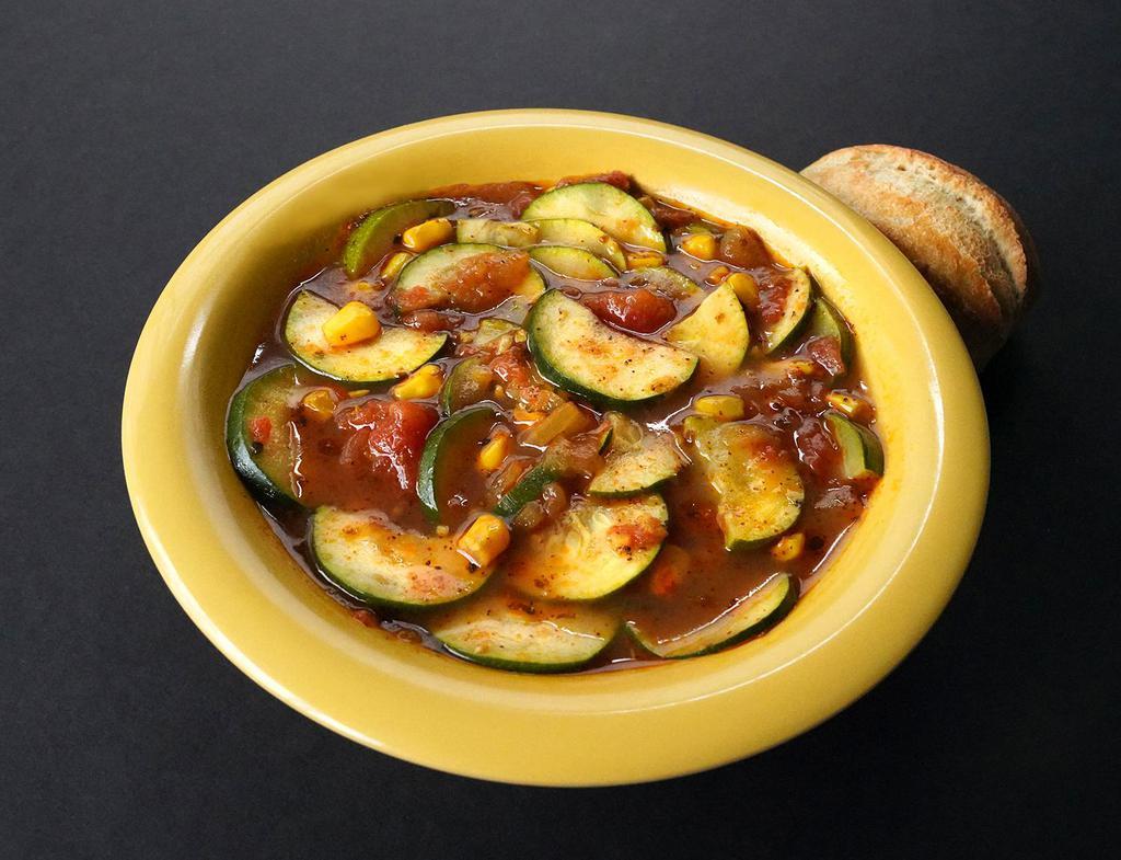 House Soups · Enjoy our famous Chipotle Chili or Chilean Zucchini, Stew served with a French baguette roll and butter.