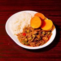 Ropa Vieja  · Signature dish. Pulled stewed beef with vegetables with onions with two sides.