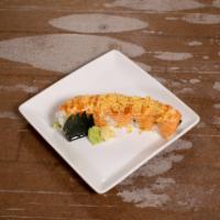 2. Yummy Roll · Avocado, cucumber, spicy tuna inside with salmon, spicy mayo, eel sauce and crunch flakes on...