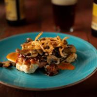Cauliflower Steak · Thick cut cauliflower grilled with a tropical BBQ sauce. To add even more savouriness, it’s ...