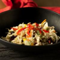 Peppadew Slaw · Red and green cabbage, spiced pumpkin seeds, cranberries, peppadew chilies, mangos and tropi...