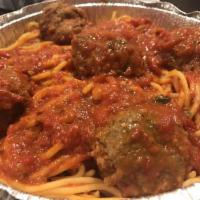 Spaghetti with Meatballs · Pasta with a tomato based red sauce.