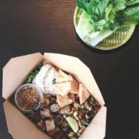 Vegetarian Lao Appetizer Platter · Vegetarian Lao style fried spring rolls, fried tofu, and Kao Nam Tod. Served with vermicelli...