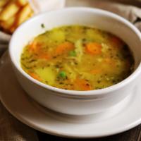 Sopa de Pollo · Chicken soup.