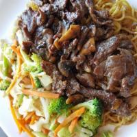 G4 Beef · Grilled sliced Beef with mushroom glazed with Teriyaki Sauce, served with Grilled Mixed Vege...