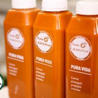 12 oz. Pura Vida Juice · Carrot, pineapple, grapefruit, romaine. Benefits: boost immunity, detoxify cells, anticancer...