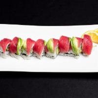 T9 Red Dragon Roll · Fresh Tuna, Avocado, Seaweed & Crunch