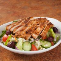 Chicken Salad · Greek Salad with Chicken (Boneless Chicken Breast). Choose from Small, Medium or Large (Larg...